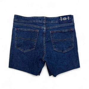 Vintage L.E.I. Y2K Denim Shorts Jorts 7 Dark‎ Wash Long Shorts